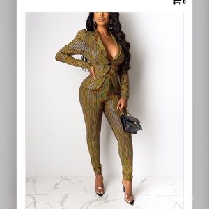 Glitter Sequin Pant Set